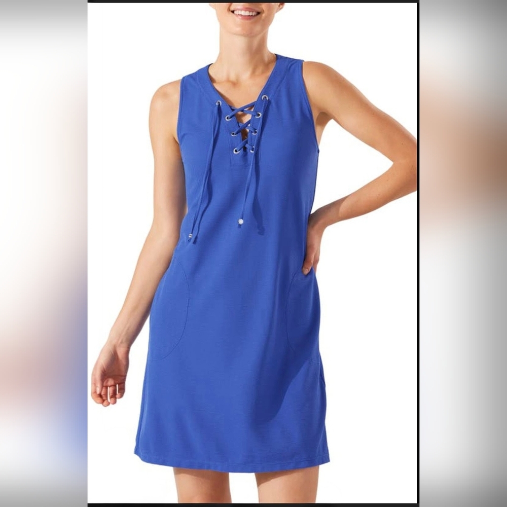 Blue Lace-Up Swim Cover-Up